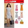 Simplicity New Look Easy Sewing Pattern 6095-Cartamodello per Abiti e Borse da Donna, Taglia A (10-12-14-16-18-20-22), Multicolore