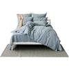 MLH MY LINEN HOME My Linen Home Set Copripiumino/Biancheria da Letto in Lino Lavato (100% StoneWashed) Blu grigio, 1 Copripiumino 240x220 cm e 2 Federa Cuscino Lino 50x70 cm I Copripiumino Con Cerniera