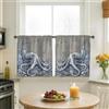 Generic Tende da cucina a forma di polpo con bottiglie costiere nautiche corallo estate blu navy tende corte per finestra per lavanderia zona lavanderia corridoio appartamento decorazione finestra 61 x 66 cm