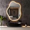 Lightasea Specchio da bagno con illuminazione,specchio cosmetico a forma di nuvola 70x50 cm,3 colori di luce,dimmerabile, antiappannamento,interruttore touch,per soggiorno,camera da letto, ingresso