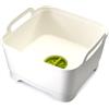 Joseph Joseph Wash&Drain Bacinella Per Lavare I Piatti Con Maniglie E Tappo Di Scarico, 9 Litri - Bianco/verde