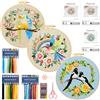 JSRQT Kit Ricamo per Principianti con Fiori e Uccelli Colorati, Set a Punto Croce per Adulti con Telaio, Ago e Fili