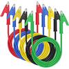Gebildet Set Cavi Test Elettrici con Morsetti a Coccodrillo, Cavi Jumper 15A Resistente con Morsetti Protettivi in Rame, Cavi in Silicone PVC per Test Elettrici, Esperimenti, 5Colori, Lunghezza100cm