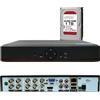 RVT SECURITY DVR 1080P Lite 8 Canali 1080N Videoregistratore Network Digital Con HDD 1 Tera