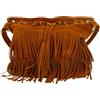 WRITWAA Borsa a Tracolla Con Frange Marrone Donna Nappe Marginale Retrò Borsa Secchiello 15X11X5 Pollici Multifunzione Per Uso Quotidiano E Occasioni Speciali