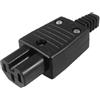 Movilideas, Connettore di alimentazione CA femmina nero. Connettore 250 V, 10 A, IEC-320 C15