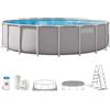 Intex 26756ND 6.1m x 1.32m Prism Frame Premium Pool Set (Includes Filter Pump, Safety Ladder, Ground Cloth, Pool Cover)