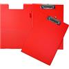 Janrax Portablocco pieghevole arancione fluo, formato A4, con copertina frontale, tasca interna e gancio per appendere