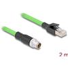 Delock - Cavo di rete - 8 pin M12-X (M) a RJ-45 (M) - 2,0 m - 6,8 mm - SF/UTP - senza gancio - verde (80442)