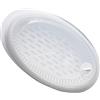 Didiseaon Piatto Vapore Pesce Microonde PP Alimentare con Coperchio, Bianco | Design Forato per Dispersione Calore, Facile da Lavare, Casa