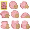 FENGCHUANG 8 Pezzi Formine per Biscotti Quadrifoglio 3D, Tagliabiscotti Plastica, Formine Biscotti Natale, Stampi Biscotti Natalizi Plastica, Stampo Plastique 3D Omino di Pan di Zenzero (Rosa)