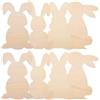 PRETYZOOM Ritagli Di Coniglietti in Legno Per Pasqua 8 Pezzi Decorazioni Fai-Da-Te in Legno Grezzo 8.9X5.1 Pollici Ornamenti Di Pasqua Per Artigianato E Festa Primaverile