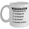 FYSSHUO Funny Tech Support Checklist Helpdesk Hotline Coffee & Tea Gift Mug, Gifts for M