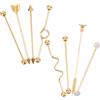 FOYTOKI Set 8 Pezzi Orecchini Piercing Cartilagine Freccia Vite in Acciaio Inossidabile, Barra Dritta Moda Unisex per Foratura Orecchio