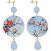 Lebole Maison Orecchini Mix & Color Circle Classico Ramo Fiori Rubino e Celeste