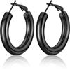 U7 Orecchini Donna Cerchio in Acciaio Inossidabile 20 30 40 60 80mm | Orecchini cerchio acciaio inossidabile; struttura robusta e ipoallergenico; ideale per uso quotidiano, regalo per donna