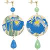 Lebole Maison Lebole Orecchini Donna, Orecchini Donna Pendenti Eleganti e Leggeri, in Ottone Galvanizzato Oro con Pietre Naturali, Gioielli Artigianali Made in Italy, Regalo dal Design Esclusivo