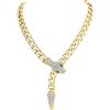EVER FAITH Collana Serpente di Halloween per Donne Ragazze, Collana Girocollo con Animale Vivo e Strass Oro Fondo