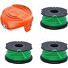 Fengfire 3 bobine di filo A6486 compatibili con tagliabordi Black and Decker GL7033 GL9035 GL8033, con 1 copertura di ricambio 90583594