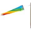 PHENO FLAGS Manica a vento arcobaleno, 95 cm - decorazione colorata per esterni da giardino - bandiera a vento per l'asta della bandiera, campanelli eolici e maniche a vento