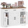 HOMCOM Credenza Cucina con Ante Soft-Close, 3 Ripiani Regolabili, Bianco