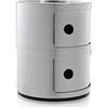 Kartell Componibili Contenitore 2 Elementi, Base Tonda, ABS, Cromato, 32 x 32 x 40 cm