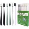 EasyHonor Spazzolino da denti extra morbido per gengive sensibili, spazzolino manuale Micro-Nano con 20.000 setole morbide di filo interdentale, 6 confezioni (grigio + setole bianche)