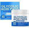 Orgrul 60 cuscinetti di resurfacing acido glicolico, acido glicolico e acido salicilico, esfoliante per viso, peel efficace per imperfezioni della pelle, riduzione dei pori, riduce l'acne e l'acne