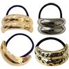 Wisylizv Elastici per capelli in metallo | 4 corde elastiche geometriche per capelli | Braccialetti per capelli alla moda color oro, fasce decorative per capelli, supporti per coda di cavallo per donna