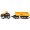 Siku 1858, Trattore JCB con rimorchio dolly e cassone ribaltabile, 1:87, Metallo/Plastica, Giallo, Cassone rimovibile