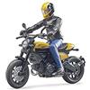 bruder 63053 - Scrambler Ducati Full Throttle, moto e pilota, moto, figura giocattolo, motocross