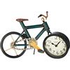 GILDE Orologio da tavolo in metallo, a forma di bicicletta, finitura anticata, blu scuro, altezza 24 cm x larghezza 34 cm