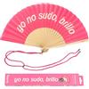 Fisura - Ventaglio Originale con Messaggio Yo no sudo brillo. Ventaglia in Legno Moderno e Divertente. Rosa. Con Cordino Porta Ventaglio. Dimensioni: 42,5 x 23 cm.