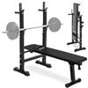 tectake® Panca Sollevamento Pesi Palestra a Casa, Panca Palestra per Allenamento a Casa e Palestra, Struttura in Acciaio, Imbottitura Spessa, Piedini Antiscivolo - 150 kg Capacità - Nero