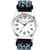 JewelryWe Orologio da Polso in Nylon da Unisex: Orologio Cinturino Elastico Regolabile con Calendario Facile da Leggere Lancetta dei Secondi e 24 Ore