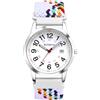 JewelryWe Orologio da Polso in Tessuto da Unisex: Orologio Cinturino Elastico Regolabile con Calendario Facile da Leggere Lancetta dei Secondi e 24 Ore