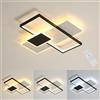 Comely LED soffitto rettangolo 50cm con telecomando 46W moderno nero e bianco temperatura regolabile 3000K a 6500K soffitto lampada soggiorno camera da letto cucina