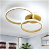 DELIPOP Lampada da Soffitto LED Moderna, 42W 4725LM Creativo Forma di Rotonda Plafoniera LED Soffitto Oro, Illuminazione a soffitto per Soggiorno Cucina Sala da Pranzo, Bianco Freddo 6500K