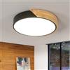 Riserva Lampada Da Soffitto Rotonda, 30W LED Plafoniera Legno, Nero 4500K Lampadario Da Soffitto In Legno Per Soggiorno, Camera Da Letto, Cucina, Corridoio, Balcone, Ø30CM