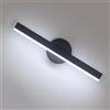 Riserva 12W Applique LED da Parete Interno, Rotazione 300 Gradi, Bianco Caldo 6500K, Moderno Lampada Murale in Acrylico per Salotto Camera da Letto Corridoio, Nero