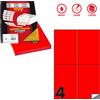 MARKIN Etichetta adesiva C/519 rosso fluo 100fg A4 105x148,5mm (4et/fg) Markin X210C519F-RO