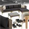 tectake® Salottino in Rattan Konstanza, Telaio in Alluminio, Resistente ai Raggi UV, Comode Poltrone, Imbottitura Spessa, Rivestimenti Idrorepellenti, Tavolino Salotto con Lastra in Vetro - Naturale