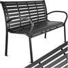 tectake® Panca da Giardino, Panchina da Esterno 3 Posti, Intelaiatura in Acciaio Verniciato, Panca con Schienale, Resistente agli Agenti Atmosferici, 126 x 62 x 81,5cm - Nero