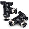 Bwintech 2 pezzi 6 mm valvola a sfera pneumatica spingere per collegare raccordi BUL valvola di controllo del flusso d'aria dritto raccordi tubo aria a connessione rapida