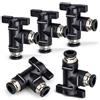 Bwintech 5 pezzi 12 mm valvola a sfera pneumatica spingere per collegare raccordi BUL valvola di controllo del flusso d'aria diritto raccordi tubo aria a collegamento rapido