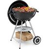 tectake®, Barbecue Carbonella a sfera con coperchio, Ø 41,5 cm, griglia barbecue portatile con ruote, bbq carbonella con raccoglicenere, barbeque da esterno, Ideale per Grigliate e Arrosticini
