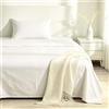 VKZ Set Lenzuola Singolo Cotone con Angoli, Completo Letto Singolo in Puro Cotone per Biancheria da Letto Confortevole e Durevole,PANNA