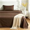 VKZ Set Lenzuola Una Piazza e Mezza Cotone con Angoli, Completo Letto Una Piazza e Mezza in Puro Cotone per Biancheria da Letto Confortevole e Durevole,MARRONE