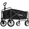 tectake® Carrello Pieghevole Leon, con Freni, Maniglia Telescopica, Carrello con Ruote Portatutto da Giardino, Carro Portaoggetti - Nero/Nero