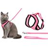 Flamingo pettorina gatto - pettorina Harms rosa per gattini con guinzaglio - mesh traspirante e chiusura clic sicura - 28cm / 32-41cm / 110cm